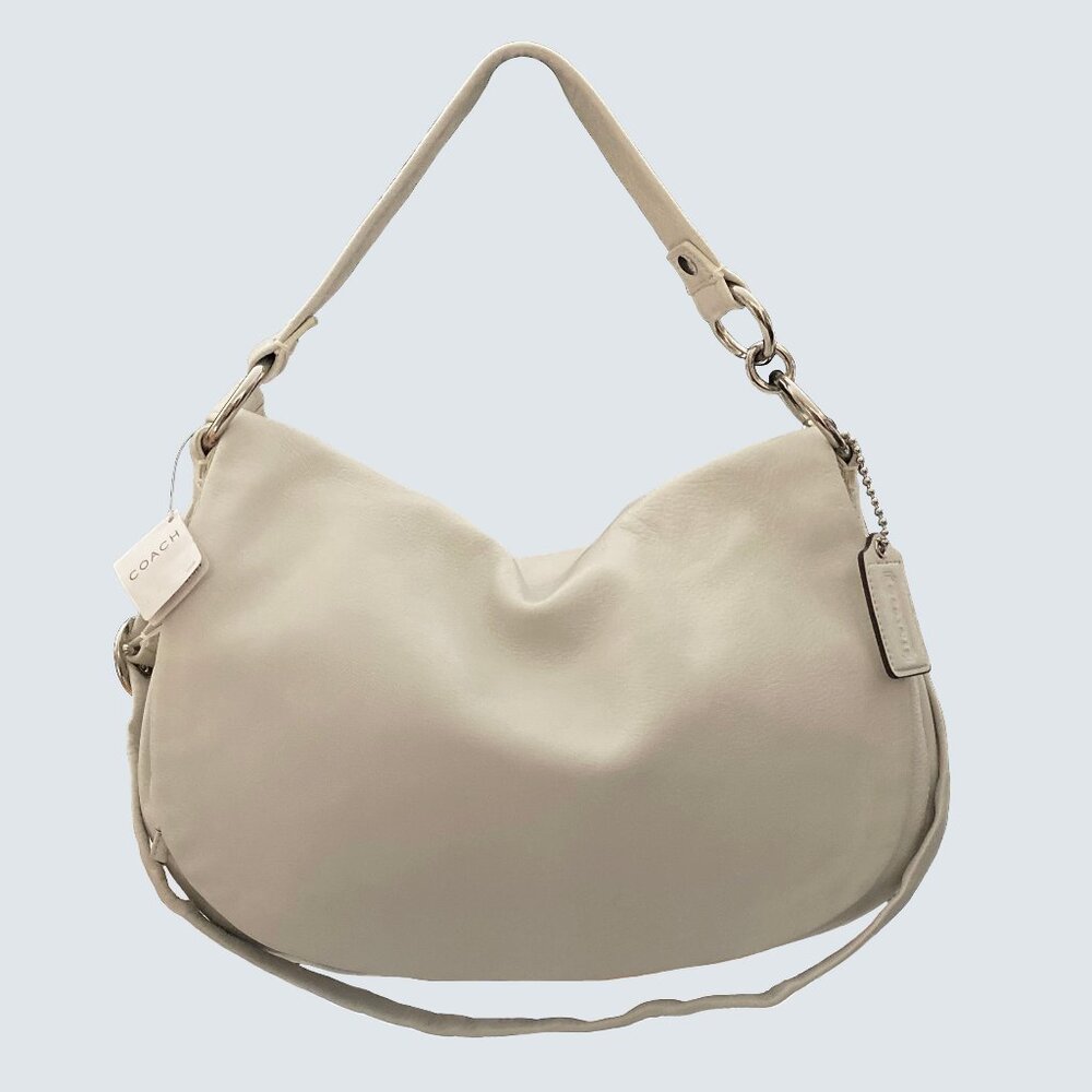 Coach 13648 Ali White Leather Flap  Bag